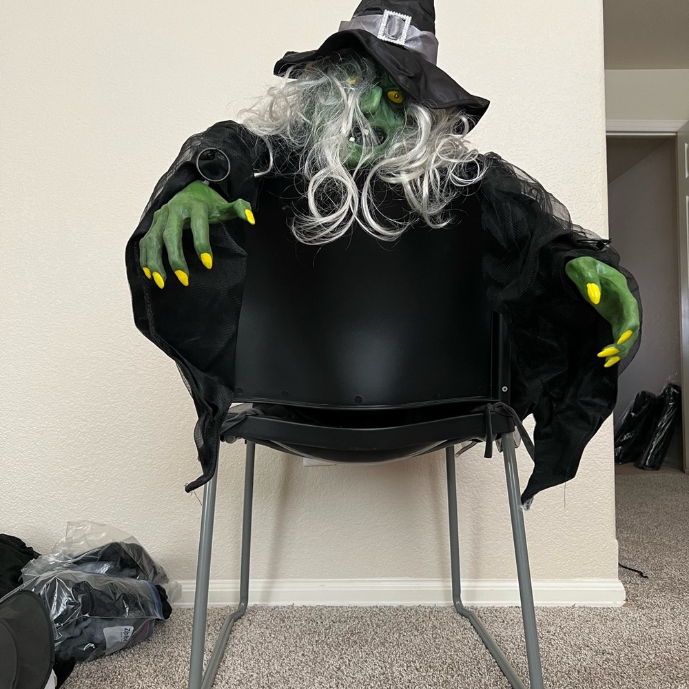 Motion Sensor Hanging Witch Decoration
